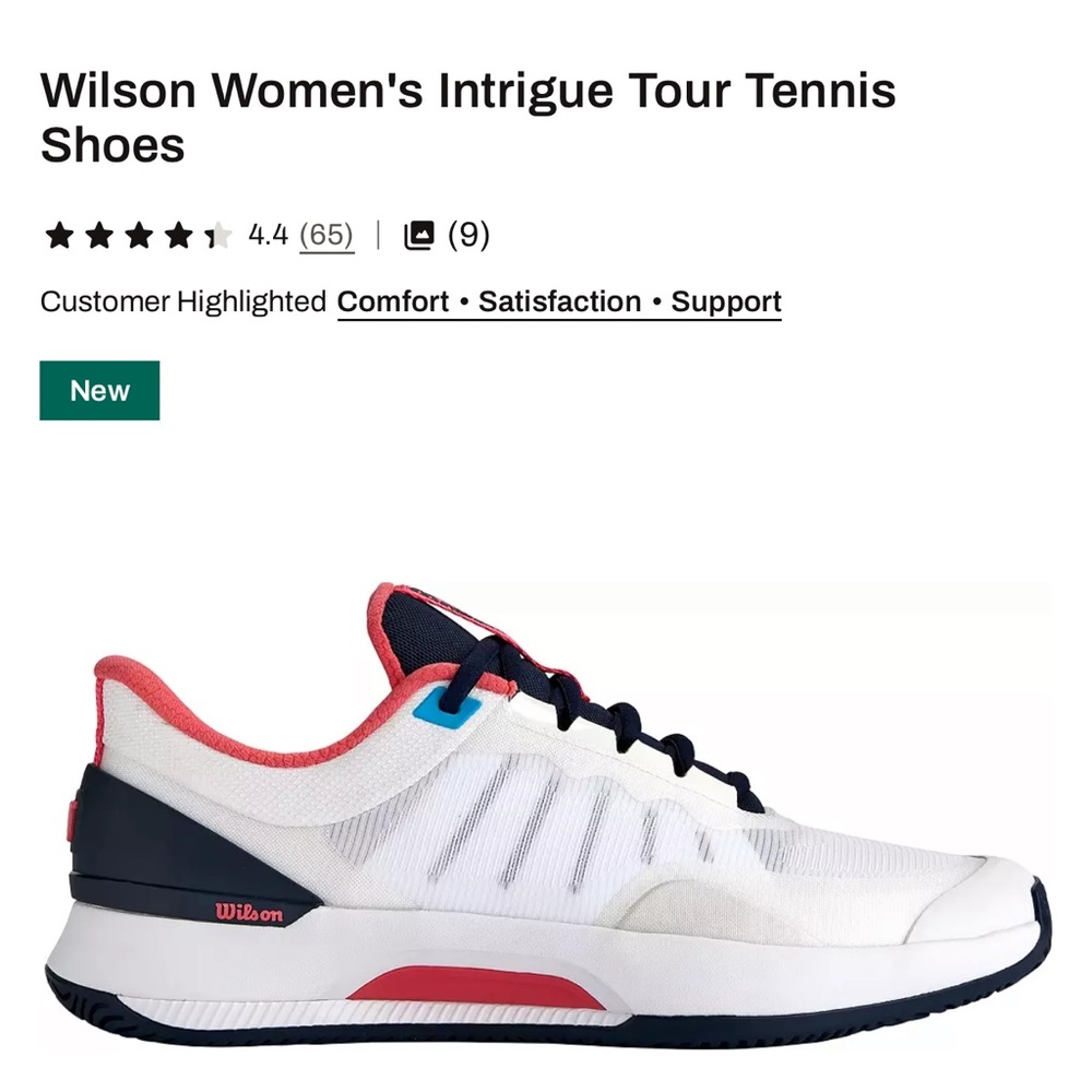Wilson Women's Intrigue Tour Tennis Shoes - White with Pink & Navy